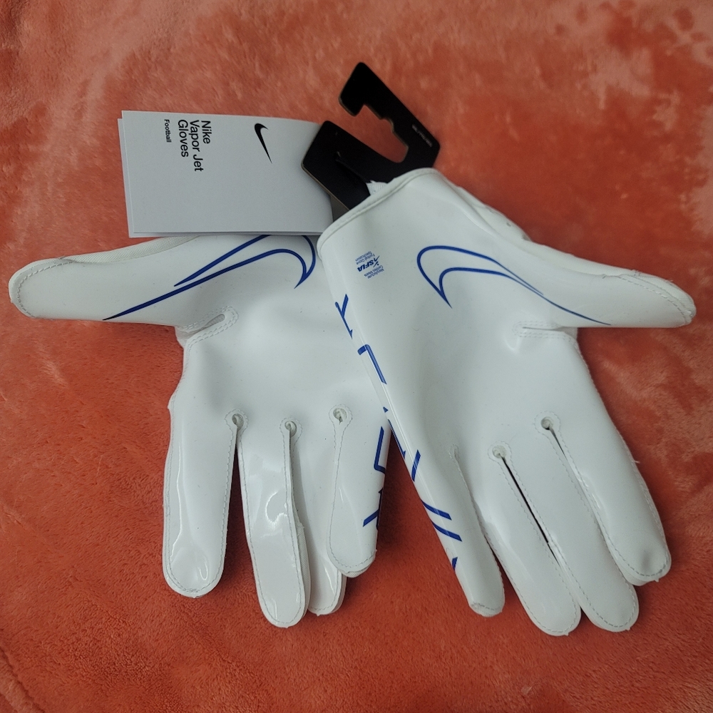 Nike Vapor Jet 7.0 Football Gloves White/blue Size XXL / 2XL - Picture 4 of 6